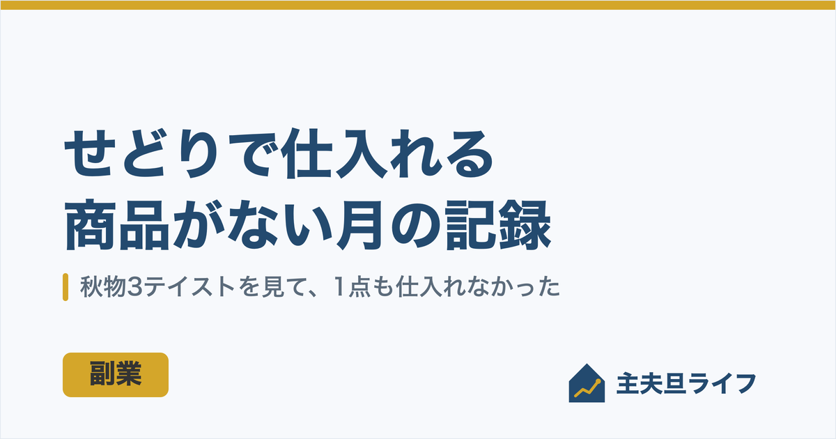 せどりで仕入れる商品がない月の記録